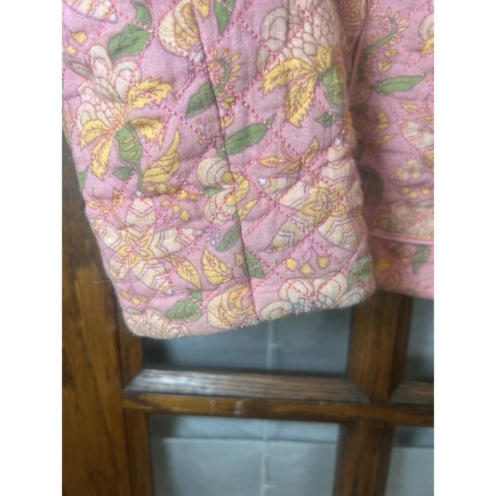 Louise Misha Jasmina Quilted Floral Jacket with Faux Fur Collar - Pink